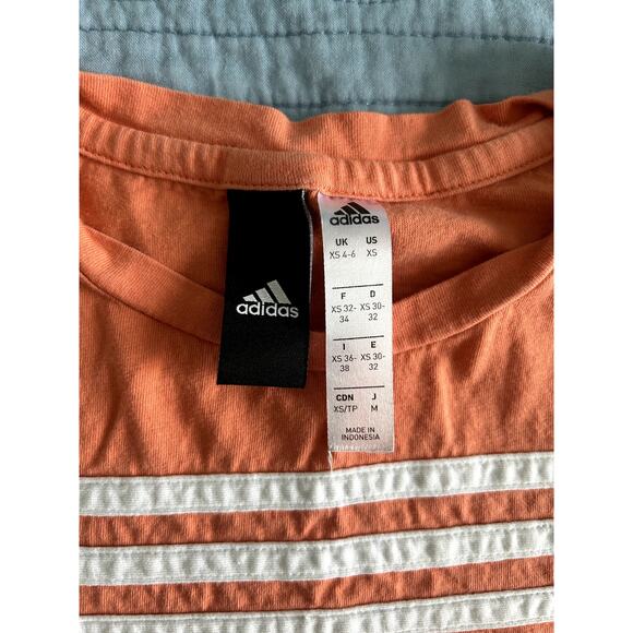 Women Adidas Crop Shirt Pink Size XS Pre Owned - Picture 3 of 4